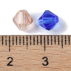 模造オーストリアクリスタルビーズ  グレードAAA  k9ガラス  多面カット  双円錐形  ミックスカラー  6x6mm  穴：0.7~0.9mm&nbsp;SWAR-F022-6x6mm-M