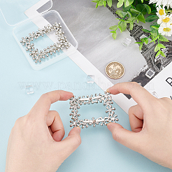 合金クリスタルラインストーン靴の装飾  取り外し可能な靴のバックル クリップ  台形模様  60x44x7mm  2個/箱&nbsp;ALRI-FG0001-03A