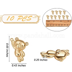真鍮製マイクロパヴェキュービックジルコニアペンダント  クマ  18KGP本金メッキ  16.5x11x5mm  穴：1mm  10個/箱&nbsp;ZIRC-SZ0003-56