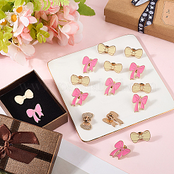 16Pcs 2 Styles Bowknot Enamel Pins&nbsp;JEWB-SC0001-74