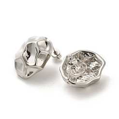ハニカムラックメッキ真鍮スタッドピアス  カドミウムフリー＆鉛フリー  プラチナ  20.5x17mm&nbsp;EJEW-M240-04P