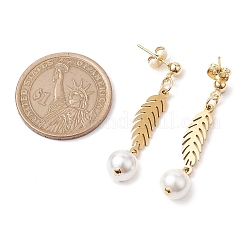 304 Stainless Steel Leaf Dangle Stud Earrings&nbsp;EJEW-TA00412