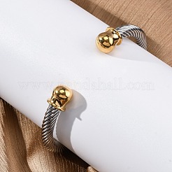 304 Stainless Steel Cuff Bangles&nbsp;BJEW-P310-17GP