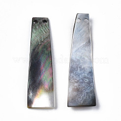 ブラックリップシェルリンク/コネクター  台形  ブラック  54~55.5x14.5~15.5x1.5~2.5mm  穴：2mm&nbsp;SHEL-T009-19