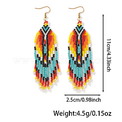 Bohemian Handmade Glass Seed Beads Dangle Earrings&nbsp;JC6992