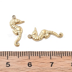 304ステンレスペンダント  タツノオトシゴのチャーム  イオンプレーティング（ip）  18KGP本金メッキ  17x7x1.5mm  穴：1.2mm&nbsp;STAS-Z121-21G