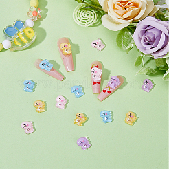 80Pcs 4 Colors Opaque Resin Cabochons&nbsp;CRES-FH0001-18