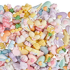 120Pcs 6 Styles Opaque Resin Decoden Cabochons&nbsp;RESI-SP0001-27