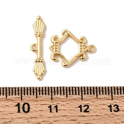 真鍮製マンテル  矢印付き菱形  ニッケルフリー  18KGP本金メッキ  バー：5.5x22x2mm  穴：1mm  菱形：15.5x13x1.5mm  穴：1.2mm&nbsp;KK-P340-51G