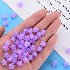 模造ゼリーアクリルビーズ  スター  暗い蘭  9x9.5x5.5mm  穴：2.5mm  約2050個/500g&nbsp;MACR-S373-45-E04