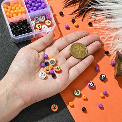 ハロウィーンテーマの DIY ストレッチ ブレスレット ジュエリー キット  ミックスカラー  6~9.5x0.8~5.5mm  穴：1.5~1.8mm&nbsp;DIY-YW0010-03