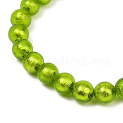 Handmade Silver Foil Glass Beads Strands&nbsp;FOIL-F002-01E