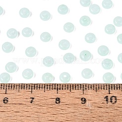 透明ガラスシードビーズ  ドーナツ  模造ゼリー  アクアマリン  4.5x2.5mm  穴：1mm  約7031個/ポンド&nbsp;SEED-Q041-01K