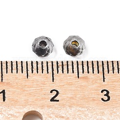 透明ガラスシードビーズ 130個 10g  ラウンド  多面カット  チョコレート  4x3mm  穴：1mm&nbsp;GLAA-V001-07D