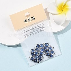シェグレース 真鍮 パヴェ キュービックジルコニア スクエアコネクターチャーム  カドミウムフリー＆ニッケルフリー＆鉛フリー  長持ちメッキ  プラチナメッキ  藤紫色  11x6x2.5mm  穴：1mm&nbsp;XGRQ2O562-440C-P