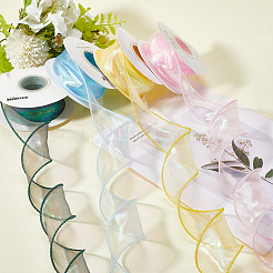 4 Rolls 4 Colors Polyester Organza Ribbon&nbsp;PAAG-CY0001-01