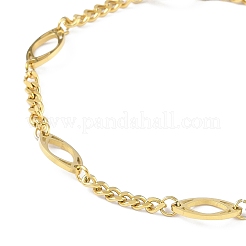 イオンプレーティング(IP) 304 ステンレススチール ホースアイリンクブレスレット 女性用  ゴールドカラー  6-1/2インチ（16.5cm）&nbsp;BJEW-K254-05G