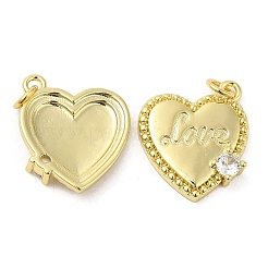 Brass Pave Cubic Zirconia  Pendants&nbsp;KK-Z028-02G