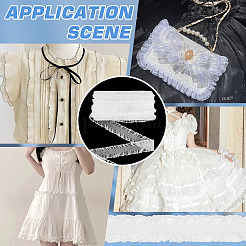 10M Polycotton Pleated Elastic Lace Ribbon&nbsp;OCOR-FG0002-62A-02