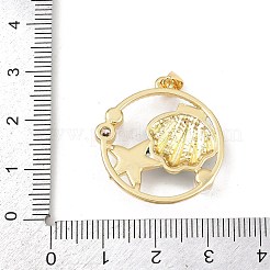Brass Enamel Cubic Zirconia Pendants&nbsp;KK-L251-22G-01