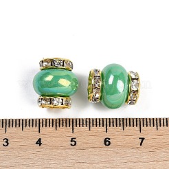 Resin Beads with Brass Rhinestone Rondelle&nbsp;KK-H490-05G-06