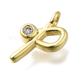 Brass Micro Pave Cubic Zirconia Pendants&nbsp;KK-B132-12G-P