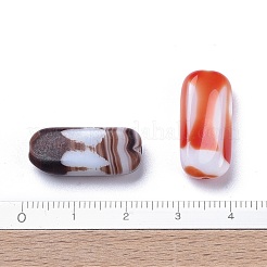 不透明なチェコガラスビーズ  レトロなスタイル  長方形  ミックスカラー  21~22x10x5~5.5mm  穴：1mm  約60個/袋&nbsp;GLAA-0018-18