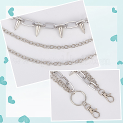 1Pc Unisex Rivet Alloy 3 Layered Waist Chain Belts&nbsp;AJEW-CY0002-26P