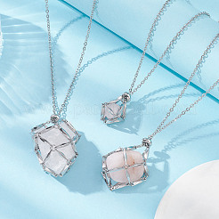 Tarnish Resistant 304 Stainless Steel Macrame Pouch Empty Stone Holder for Pendant Necklaces Making&nbsp;NJEW-JN04441-02