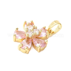 Brass Micro Pave Cubic Zirconia Pendants&nbsp;KK-D357-12A-G