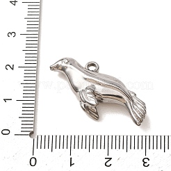 304ステンレスペンダント  アシカのチャーム  長持ちメッキ  ステンレス鋼色  30.5x14x8mm  穴：1.8mm&nbsp;SA-CBA9EE2-18P