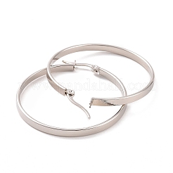 Tarnish Resistant 201 Stainless Steel Big Hoop Earrings with 304 Stainless Steel Pins for Women&nbsp;EJEW-E146-07P-B