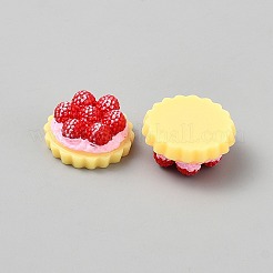 オペーク樹脂カボション  ラズベリーケーキ  レッド  30x14mm&nbsp;CRES-TAC0013-005
