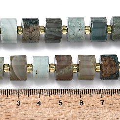 天然石オーシャンアゲート瑪瑙ビーズ連売り  ディスク  ヒシビーズ  シードビーズで  9~12.5x6~8.5mm  穴：1mm  約36~48個/連  15.16''~15.94''（38.5~40.5センチメートル）&nbsp;G-C270-I04-01