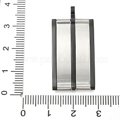 304ステンレスペンダント  長方形のチャーム  ステンレス鋼色  36.5x17x4.5mm  穴：4mm&nbsp;STAS-G346-28EBP