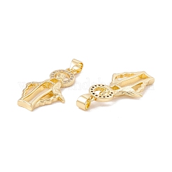 Brass Micro Pave Clear Cubic Zirconia Pendants&nbsp;KK-G415-23G