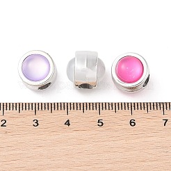樹脂ビーズ入り不透明アクリル  ラウンド  ミックスカラー  12x12.5mm  穴：4mm&nbsp;OACR-Z020-03
