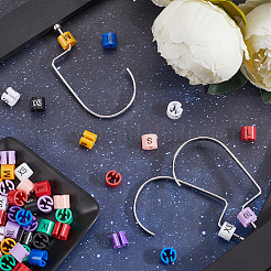 270個 9色 プラスチック 衣類 ズボン サイズ マーカー  コラム  ミックスカラー  12x10mm  スロット：1.5mm  30個/カラー&nbsp;KY-GF0001-58