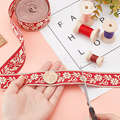 Ethnic Style Flower Pattern Polyester Ribbon&nbsp;OCOR-WH0047-48