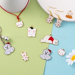 24Pcs 6 Style Alloy Enamel Pendants&nbsp;ENAM-LS0001-88