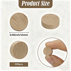 木製シート200枚  フラットラウンド  バリーウッド  15mm&nbsp;WOOD-SP0001-89