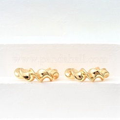 真鍮カフイヤリング  ツイスト  18KGP本金メッキ  23x22.5x6.5mm&nbsp;EJEW-F370-12G