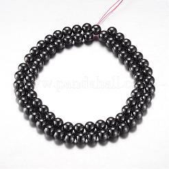 磁気あり合成ヘマタイトビーズ連売り  グレードA  ラウンド  原色  6mm  穴：1mm  約65個/連  15.7インチ（40cm）&nbsp;G-A165A-6mm