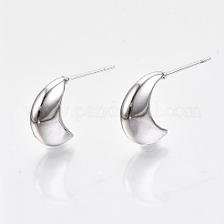 Brass Half Hoop Earrings&nbsp;KK-R117-035P-NF