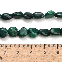 天然石マラカイトビーズ連売り  ナゲット  タンブルストーン  6~13x5~8x3.5~7mm  穴：0.8~0.9mm  15.35''（39cm）〜16.34''（41.5cm）&nbsp;G-D108-A06-03