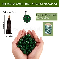 50Pcs Natural Wooden Beads with Tartan Pattern&nbsp;DIY-SZ0003-11B