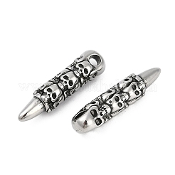 316サージカルステンレスペンダント  スカルソードチャーム  アンティークシルバー  26x6.5x6mm  穴：2.2mm&nbsp;STAS-G349-04A-AS