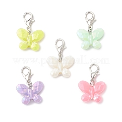 Opaque Acrylic Imitation Pearl Butterfly Pendant Decorations&nbsp;HJEW-JM03920-02