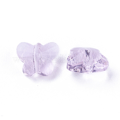 クリアガラスペンダント  多面カット  蝶のチャーム  ミックスカラー  6.5x8x5mm  穴：1mm&nbsp;X-GLAA-P037-02B-M