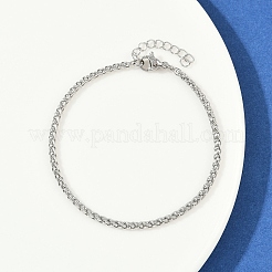 304 Stainless Steel Wheat Chain Bracelets for Unisex&nbsp;BJEW-K282-01B-P